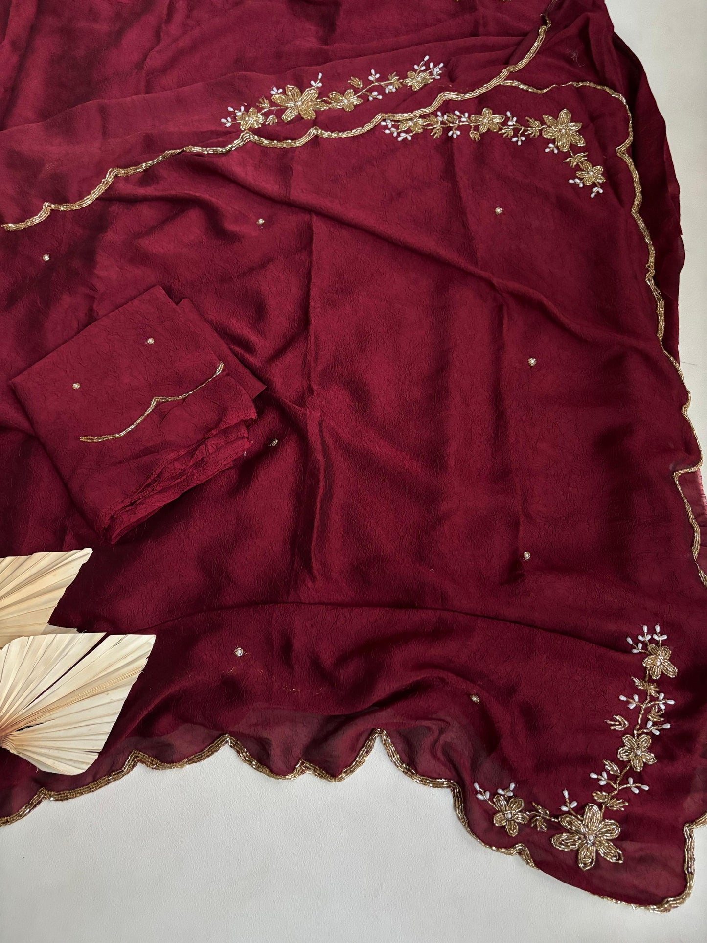 Soft Trend rangoli crush saree with  stitched blouse