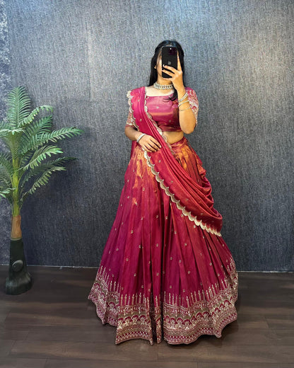 Festival Lehenga South tisuuse silk embroidery sequin work