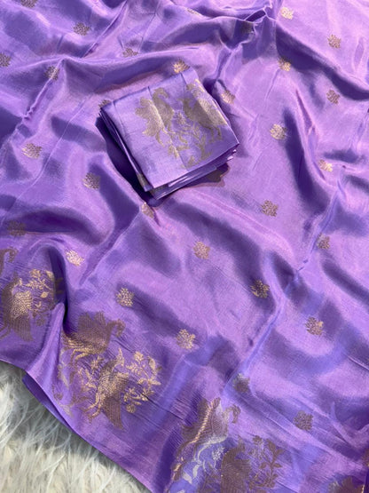 Pure viscose Russia bird figure trendy look saree
