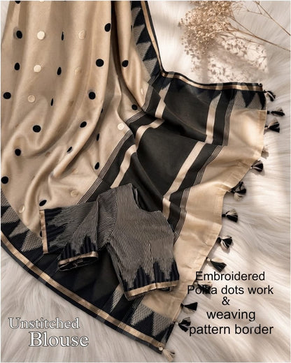 Soft modal polka dots budget saree
