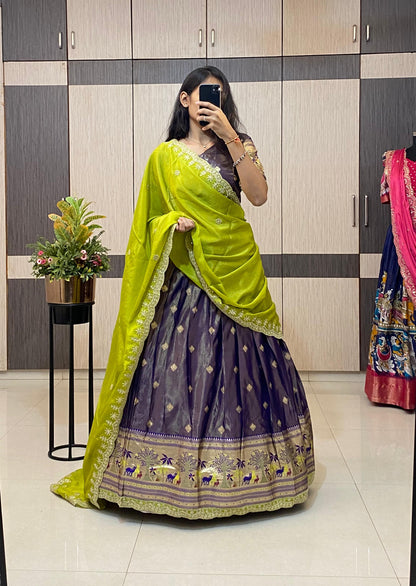 Paithani Lehenga with zari work