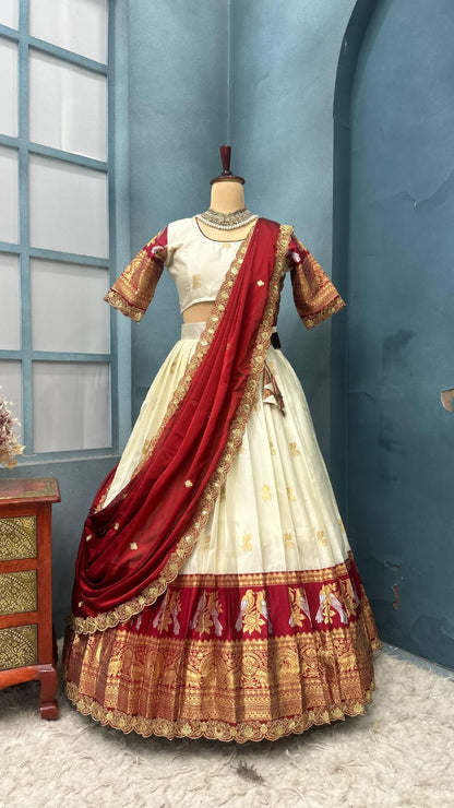 PREMIUM PURE KANJIVARAM SILK LEHENGA