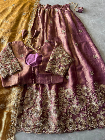 Space silk embroidery designer lehenga set