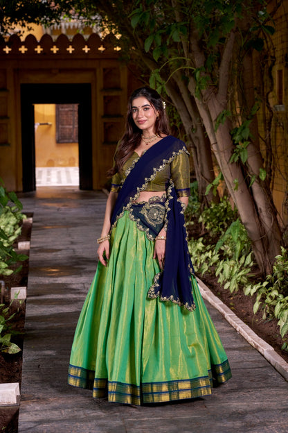 Celebrate your special moments in a Kanchipuram silk lehenga