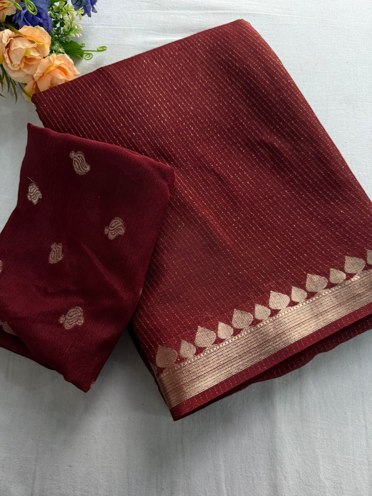 Trending Chinon viscose simple sarees