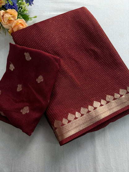 Trending Chinon viscose simple sarees