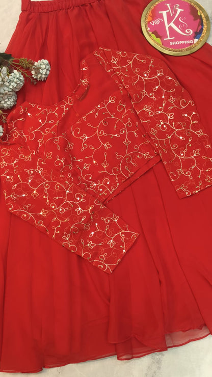 Crop top style (Anarakali ) gown stylish work sets