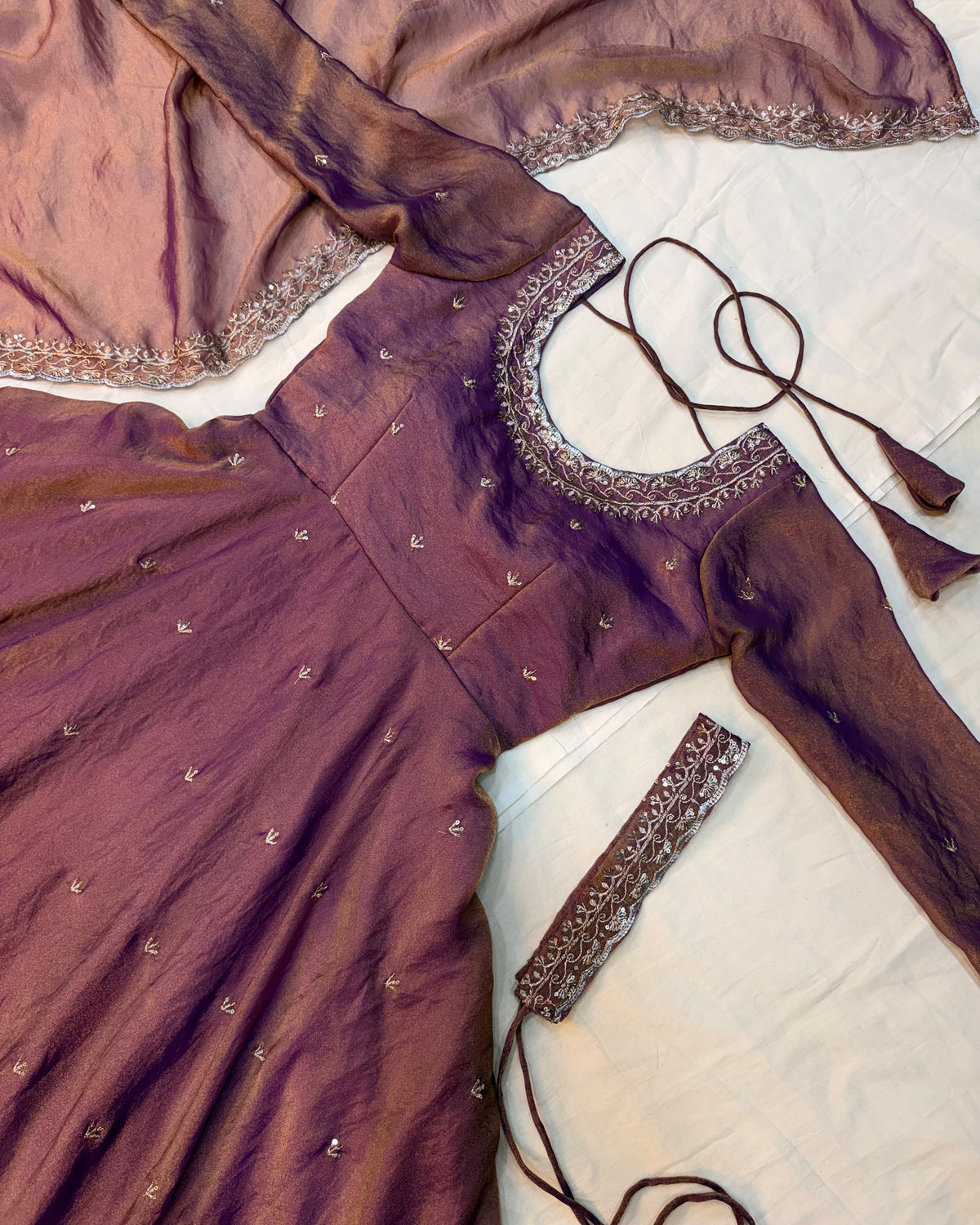 South style silk gown with dupatta