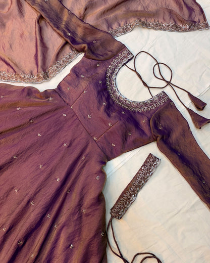 South style silk gown with dupatta