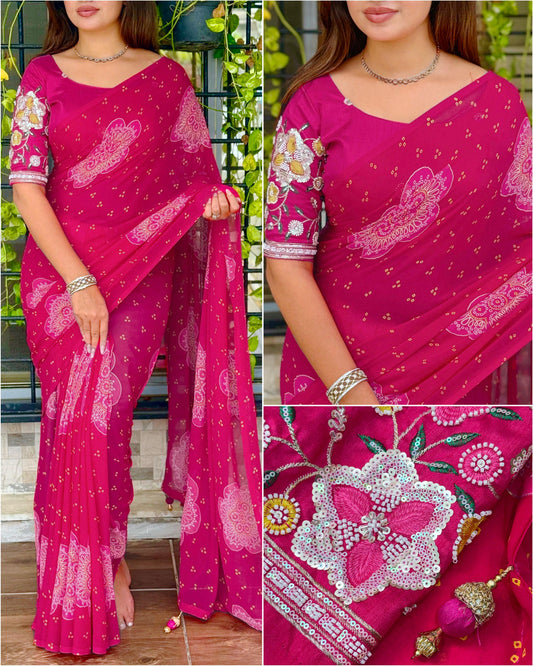 Budget Heritage Bandhej Saree with Handcrafted Elegance ✨
