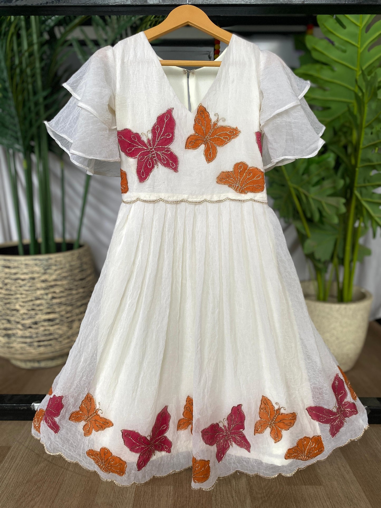 Kids White Dreamy butterfly gown ✨