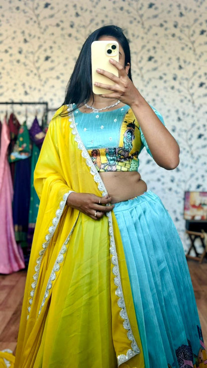 Vasudha Kalamkari desginer art lehenga