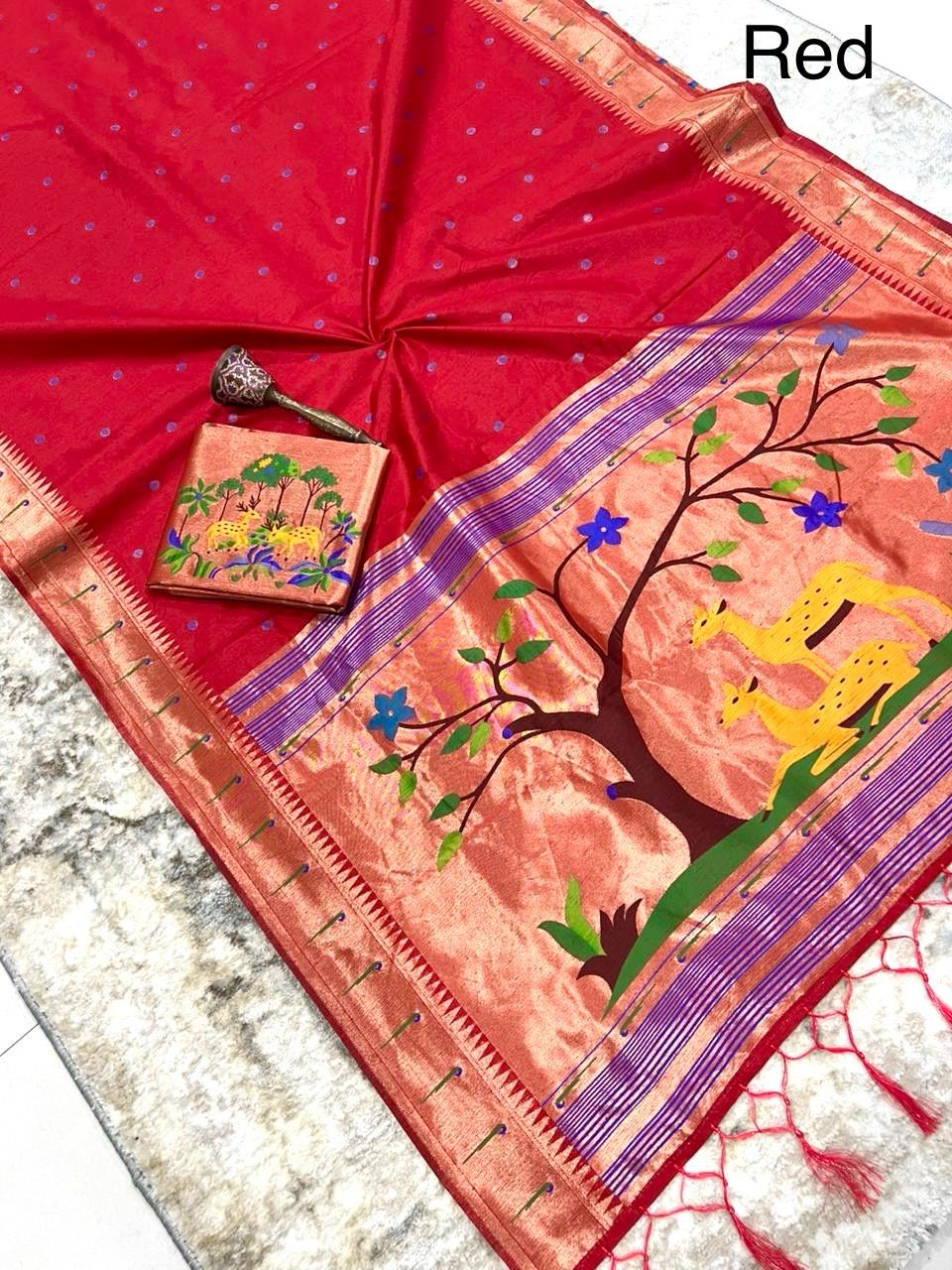 Budget paithani rich zari classic sarees