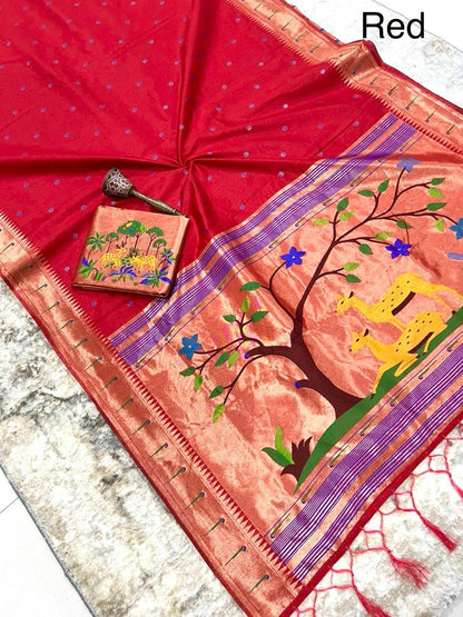 Budget paithani rich zari classic sarees
