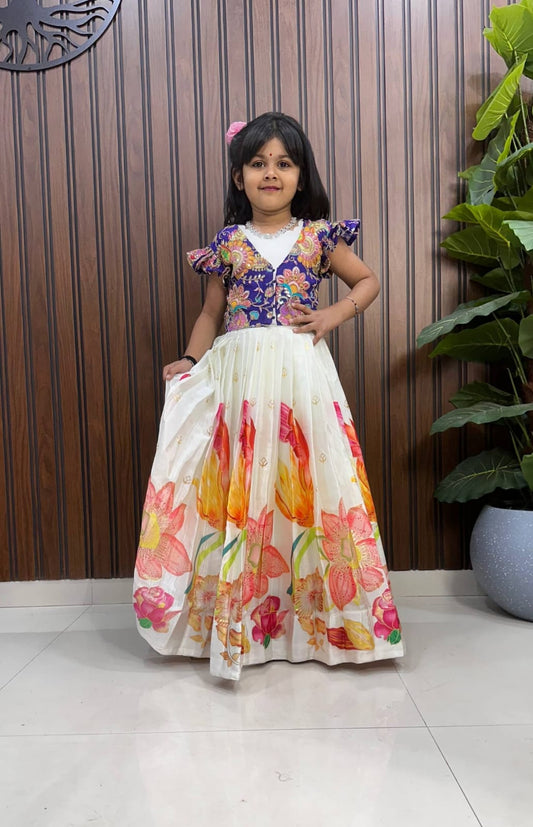 Kids position viscos silk gowns with Coat