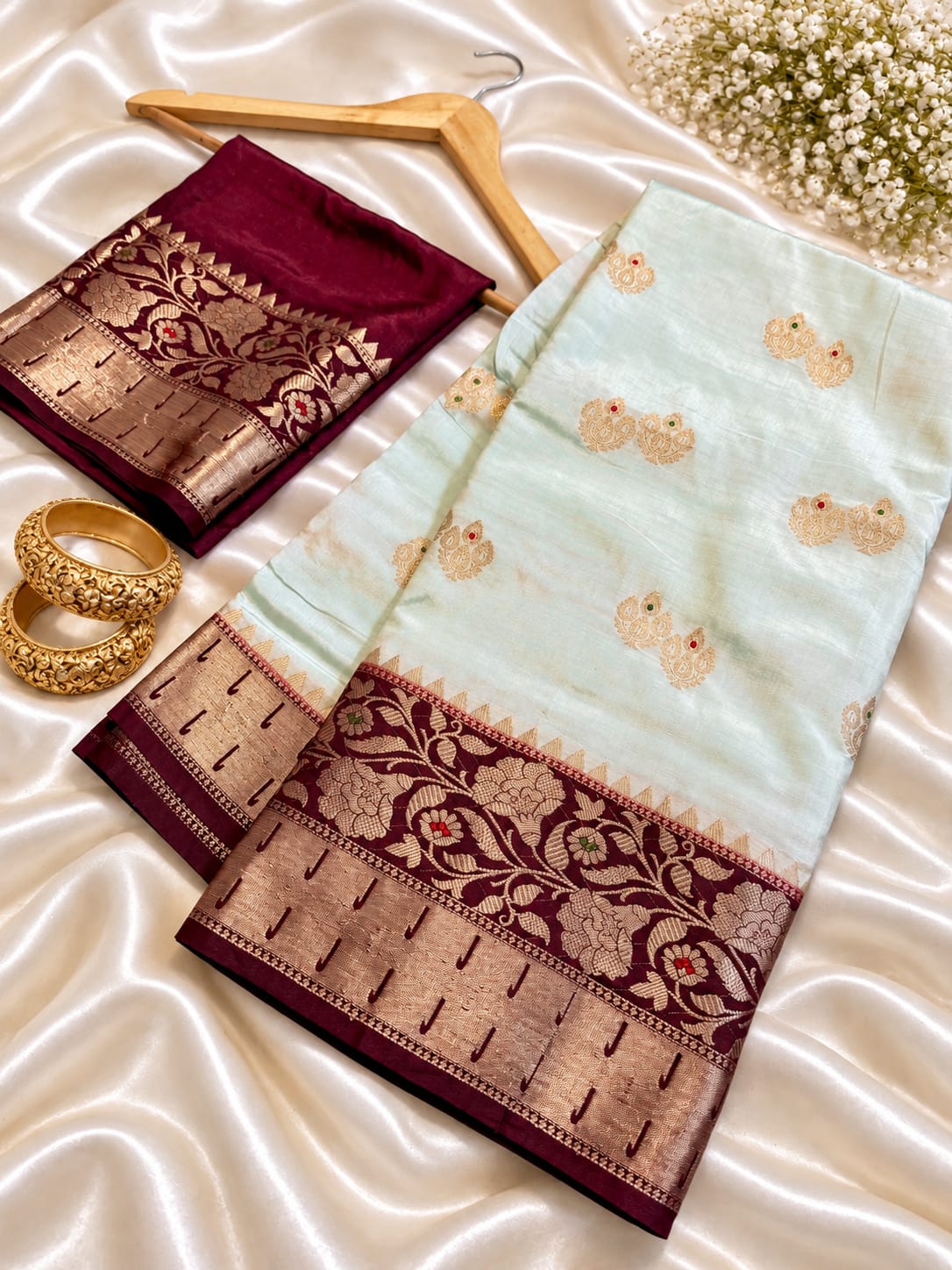 Juhmki series Banarasi katan soft silk sarees