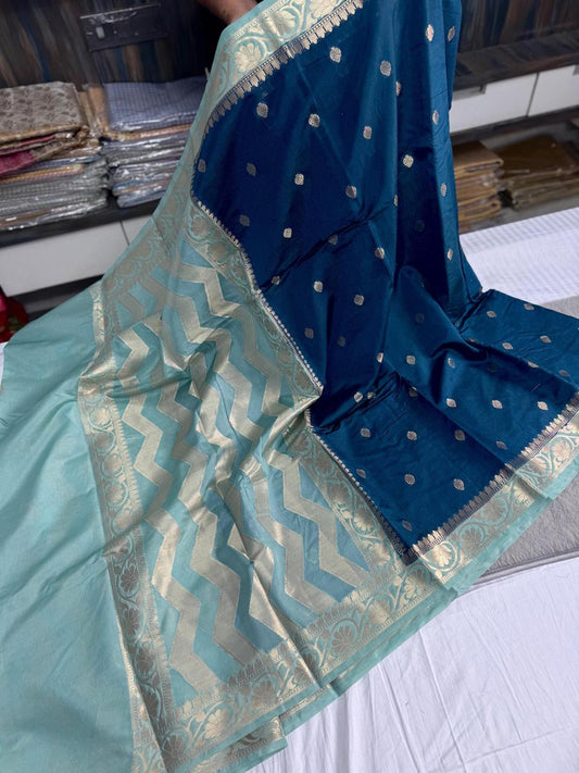 Vintage Raw mango Soft silk Banarasi saree
