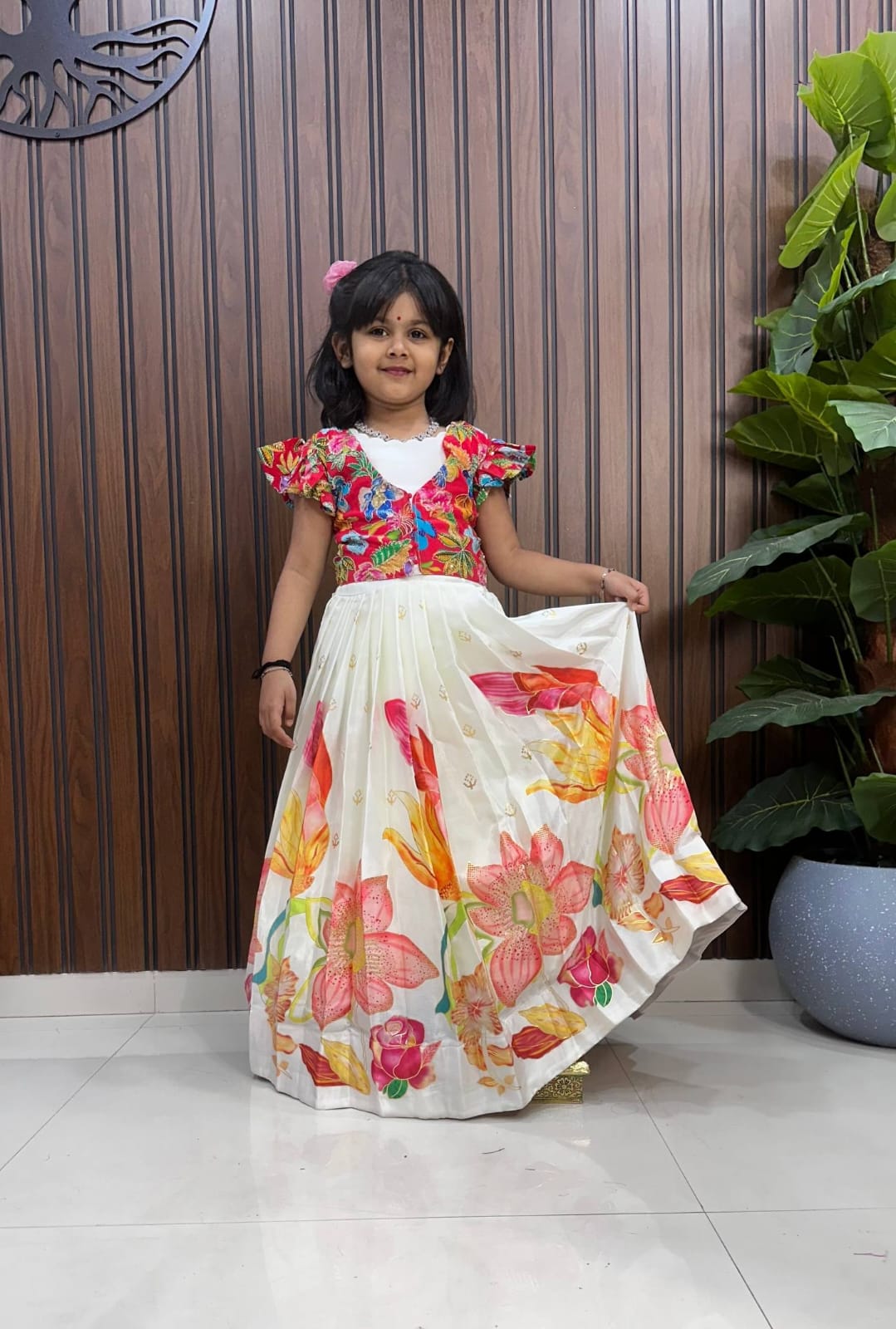 Kids position viscos silk gowns with Coat