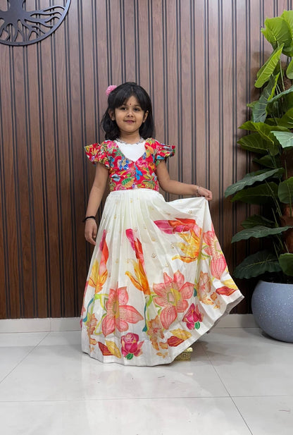 Kids position viscos silk gowns with Coat