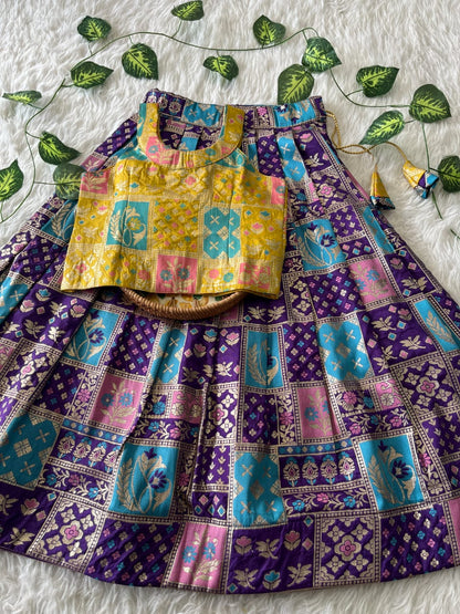 Mini Ethnic Dola silk Cute kids Choli Set