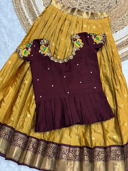 Kids cute zardosi maggam work festival wear