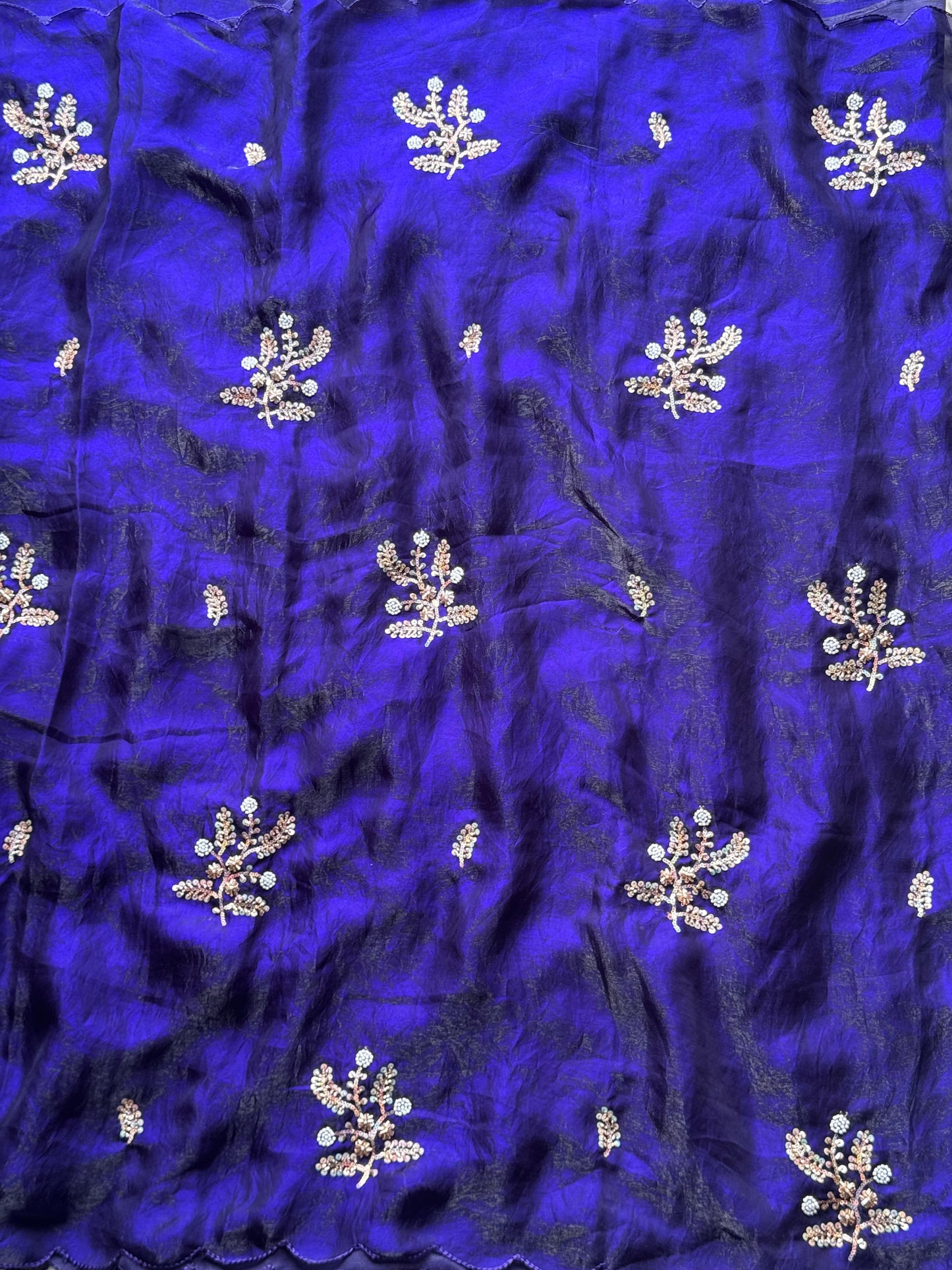 Stitched blouse saree-Soft space silk Saree