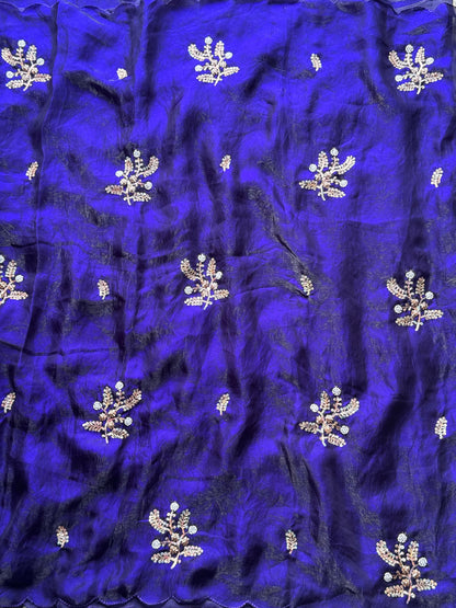 Stitched blouse saree-Soft space silk Saree