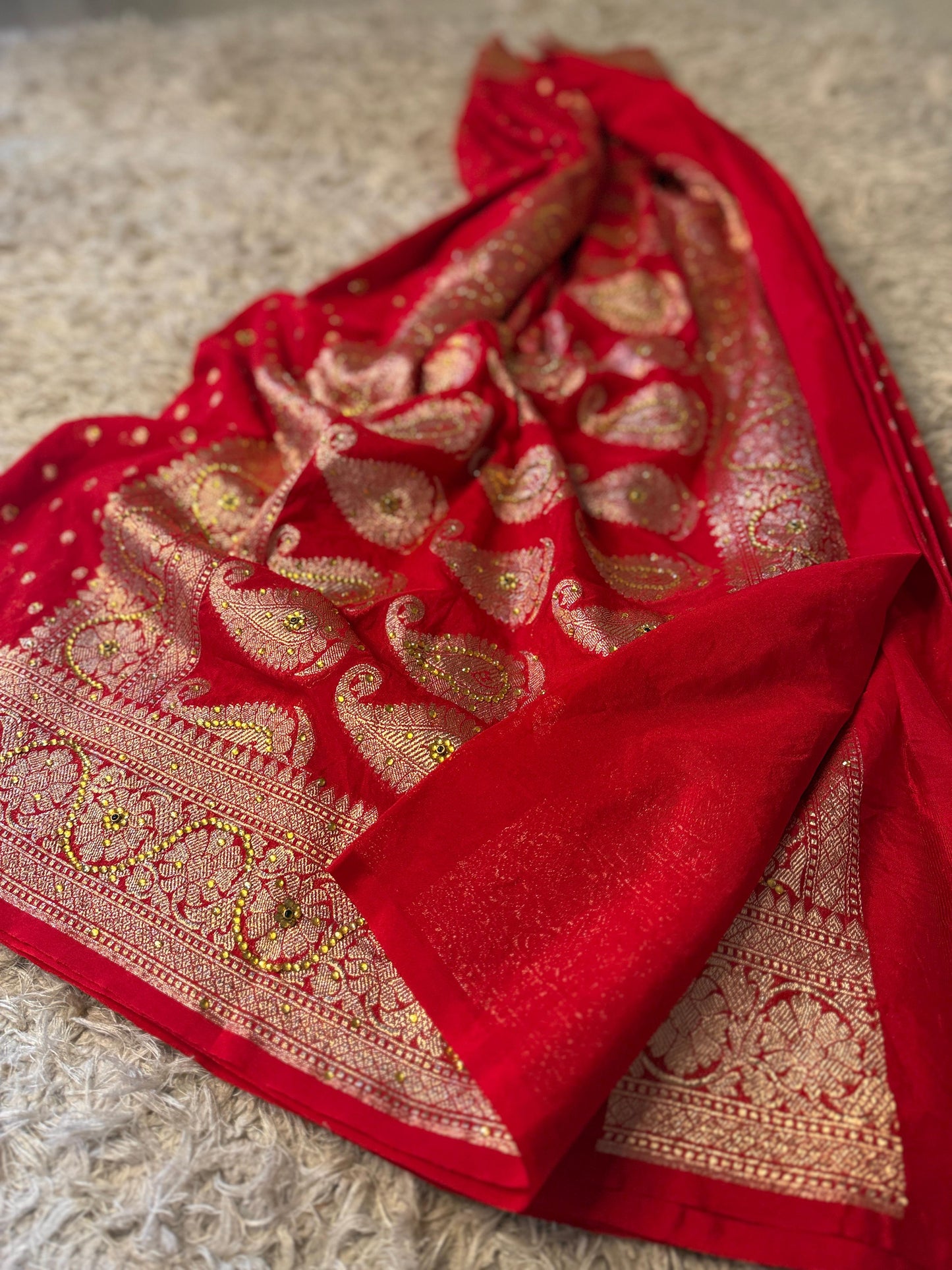 Semi pattu style semi Khadi Kayan Georgette saree