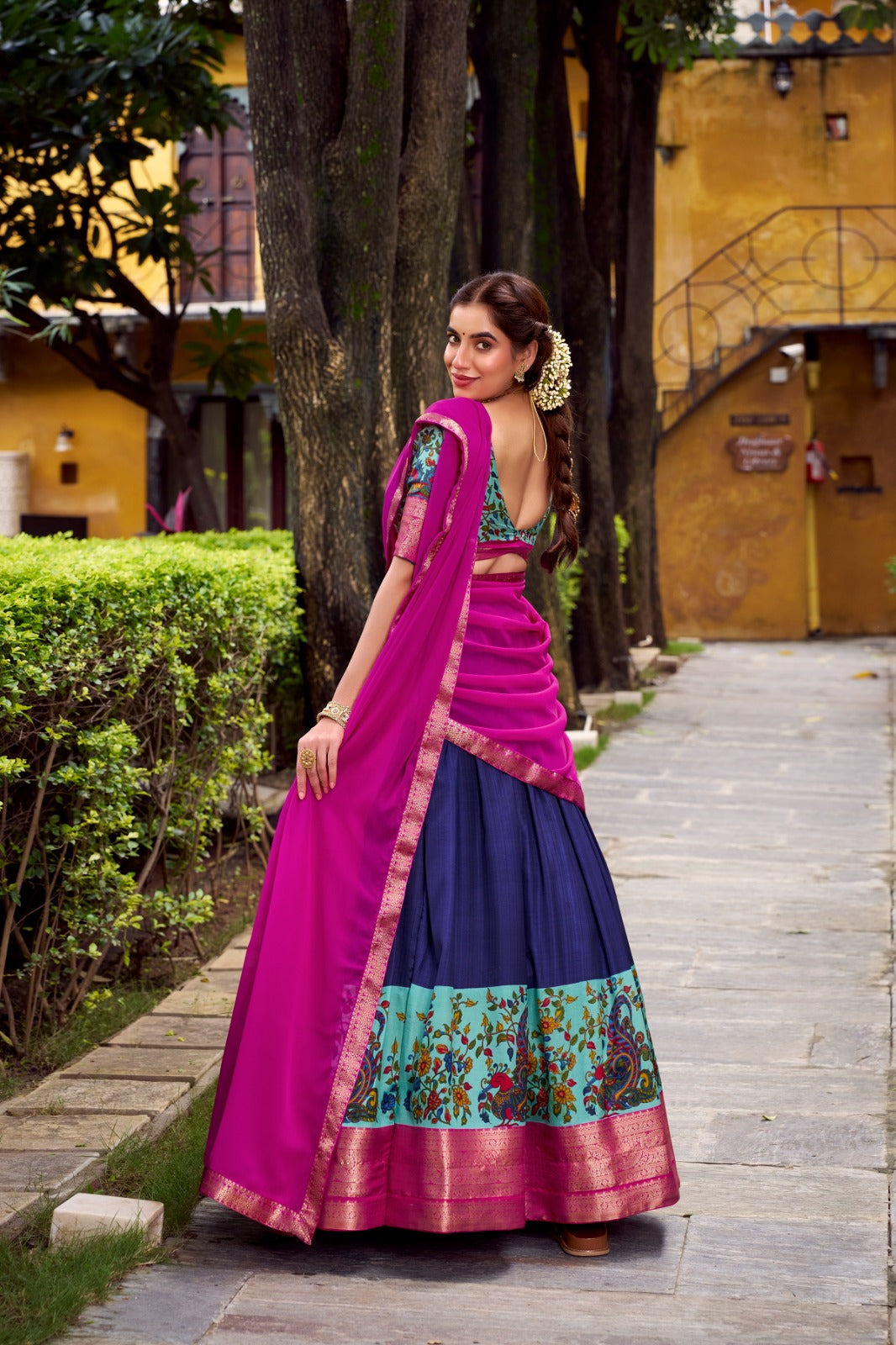 Kalmkari Tradition Weaving Lehenags
