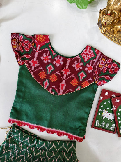 Patola silk blend cute kids skirts