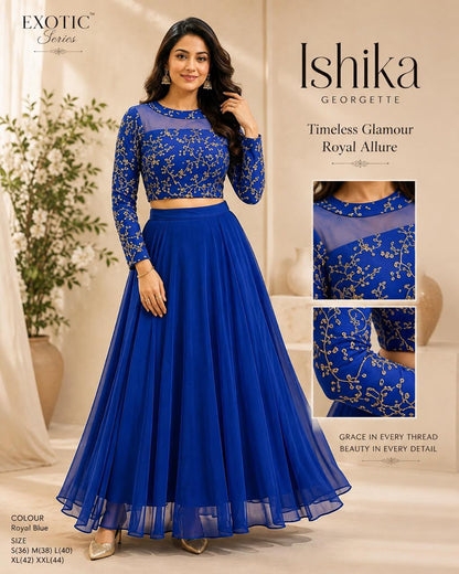 Crop top style (Anarakali ) gown stylish work sets