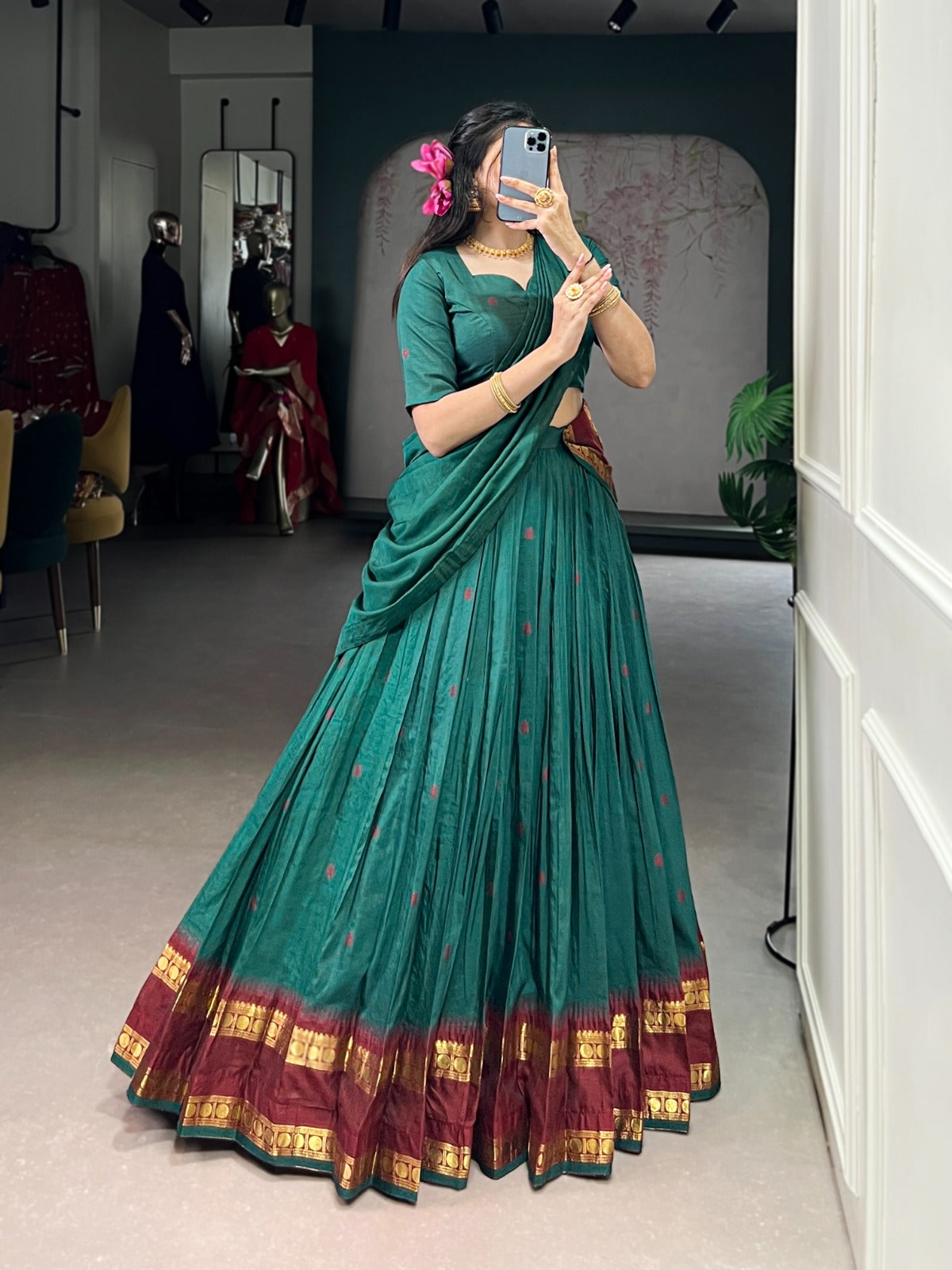 Diwali Pure Chanderi Zari
Lehenga
