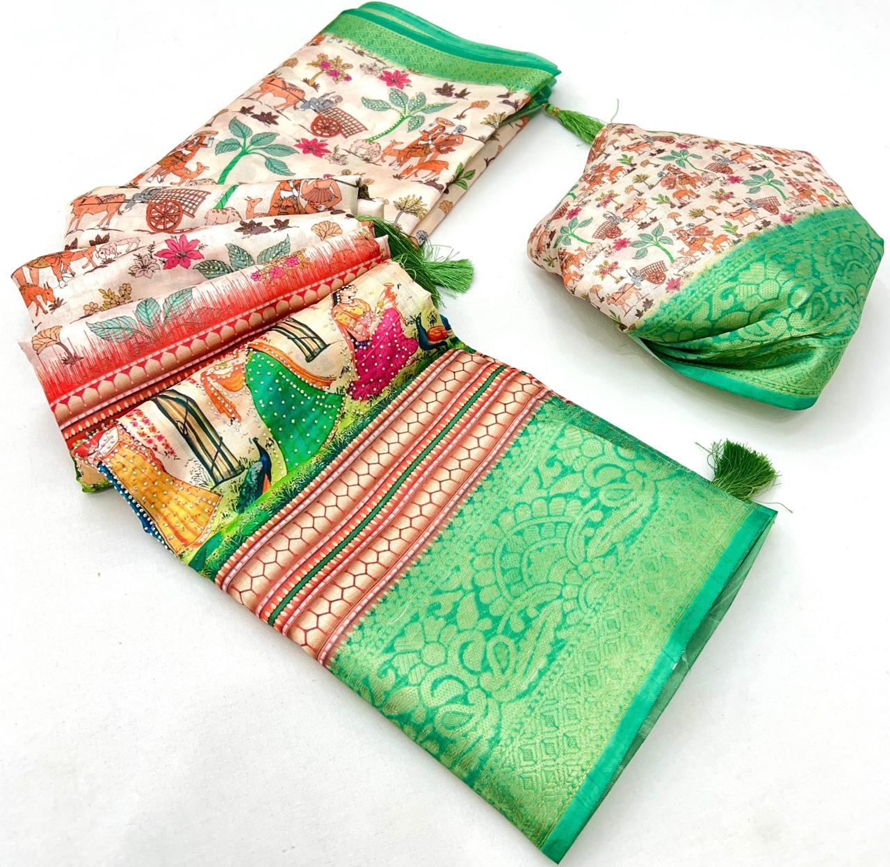 Soft digital budget dolls silk seroski saree
