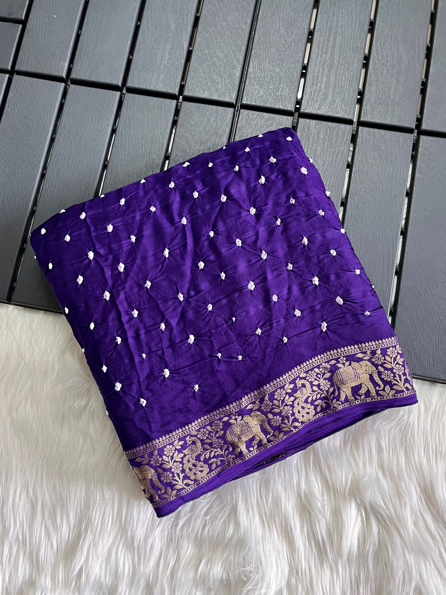 Premium Bandhani Jaipuri hand dying saree