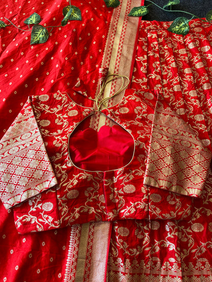Pattu style south Indian festival lehenga for Ugadi