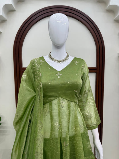 3 in one salsa silk Anarakali style gown