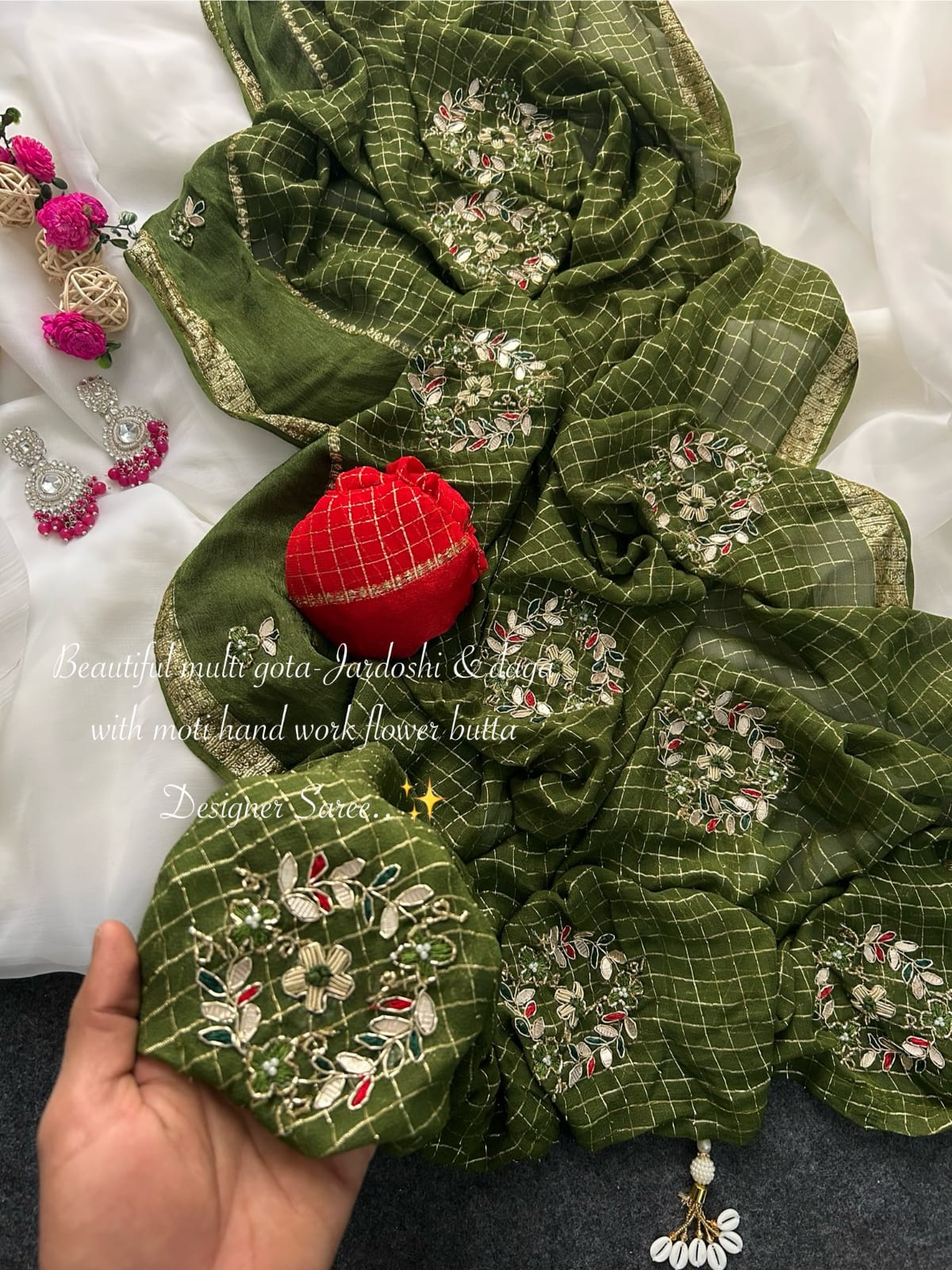 Our Kusum Trendy viscose gota jardoshi  work saree