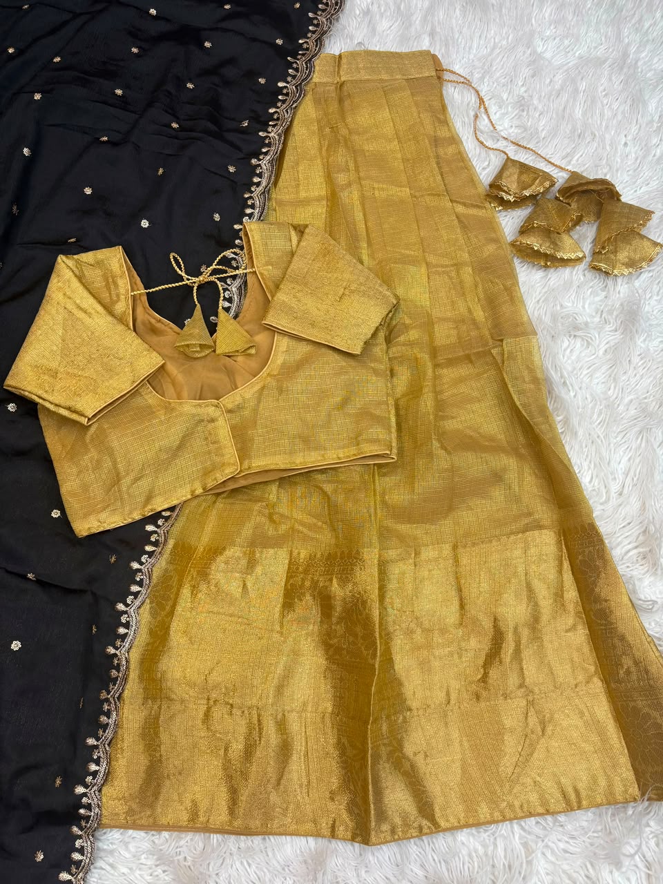 Golden Kanchipuram Designer Lehenga
