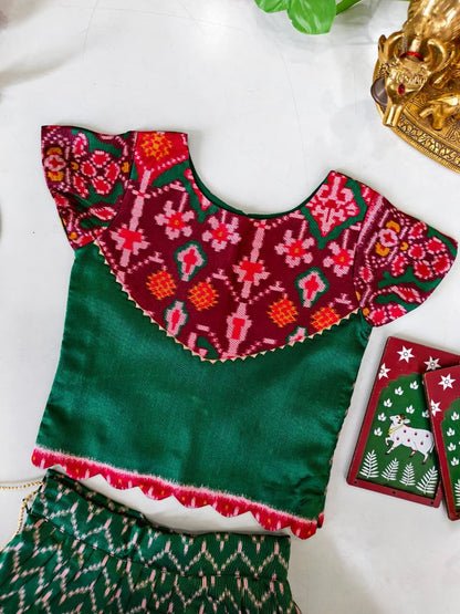 Patola silk blend cute kids skirts