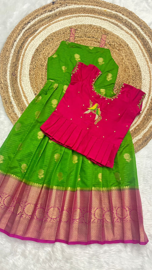 Kids 2 in gown coat model maggam work set