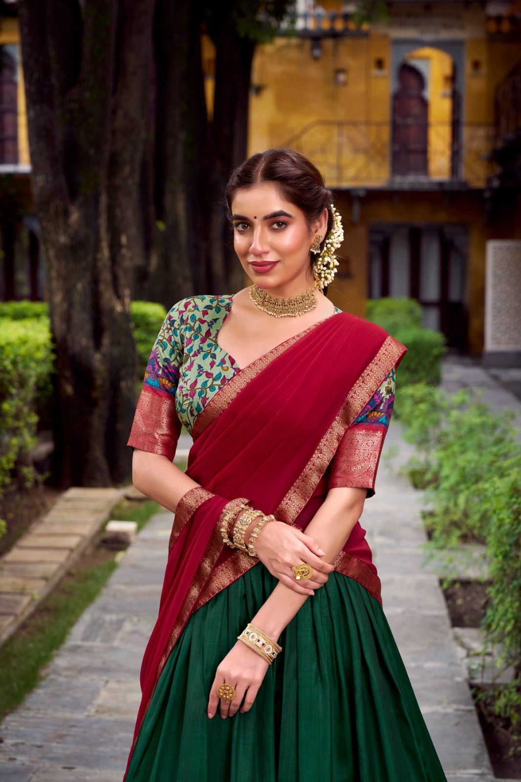 Kalmkari Tradition Weaving Lehenags