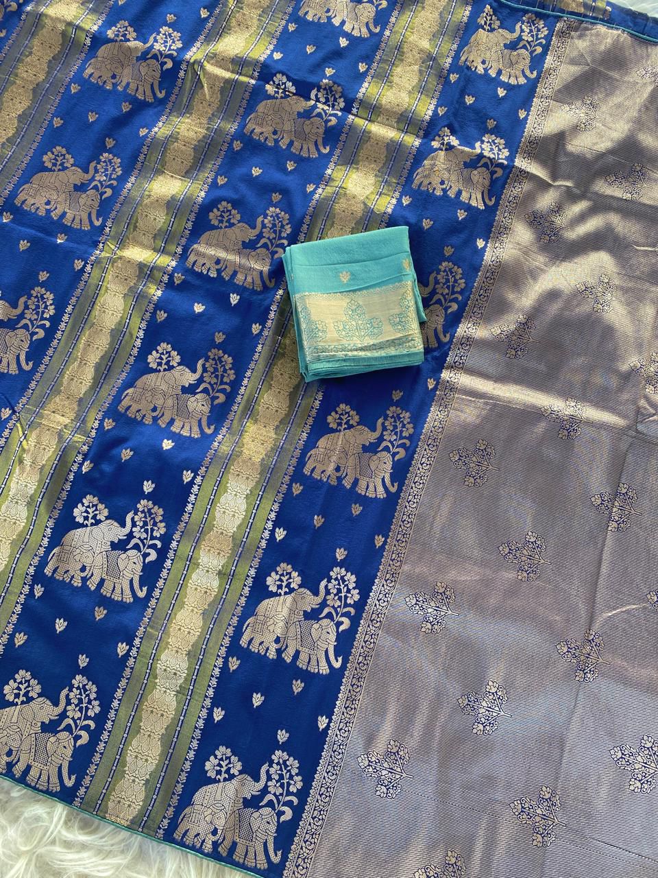 Semi  pattu Kanchipuram Dola silk weaving Sarees