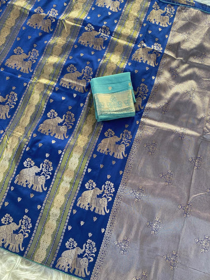 Semi  pattu Kanchipuram Dola silk weaving Sarees