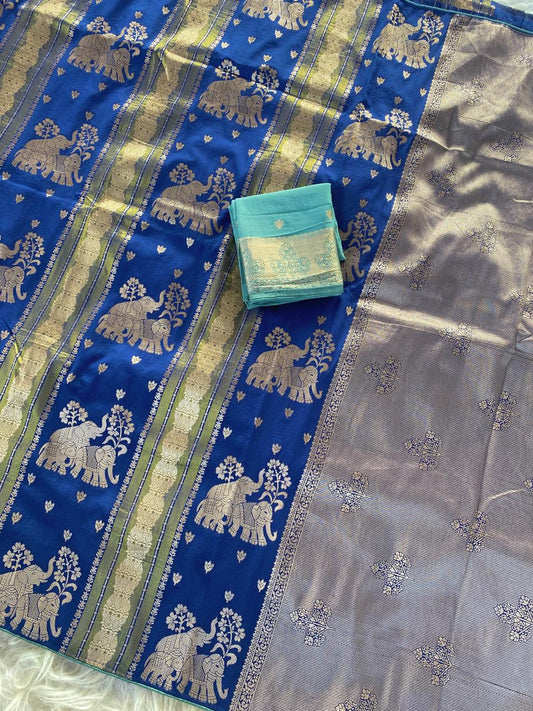 Semi  pattu Kanchipuram Dola silk weaving Sarees