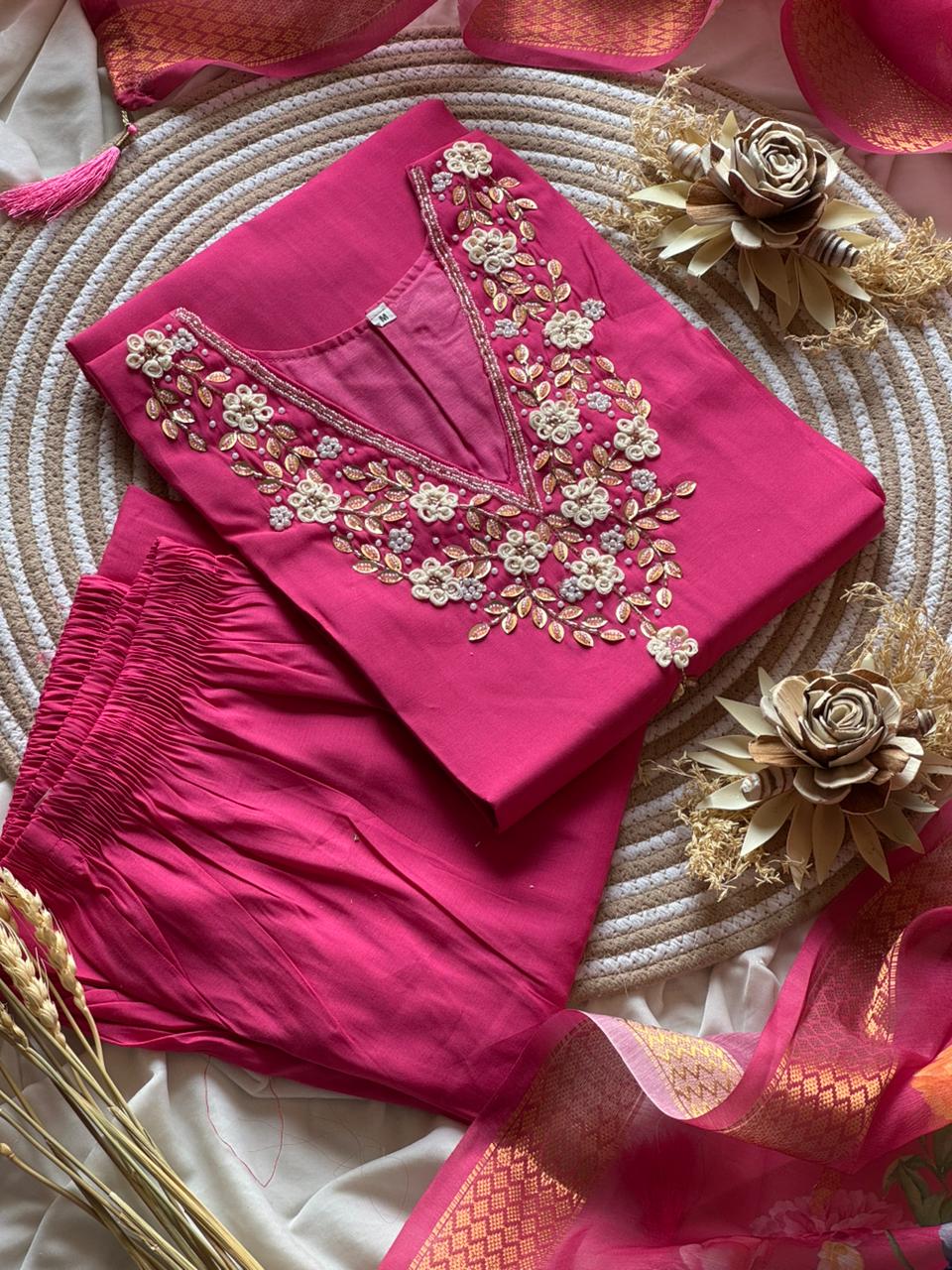 Office wear Chanderi kurti sets