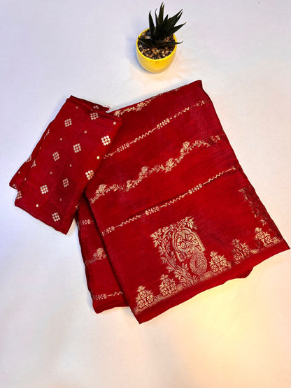 Khadi budget Russian butti sarees