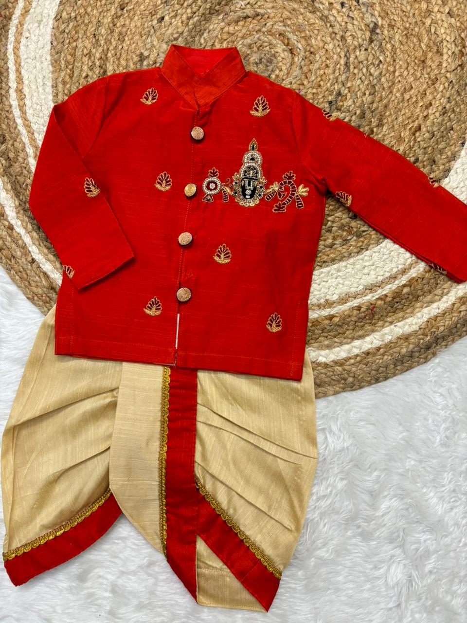 Boys dhothi with kurta sets with handwork s