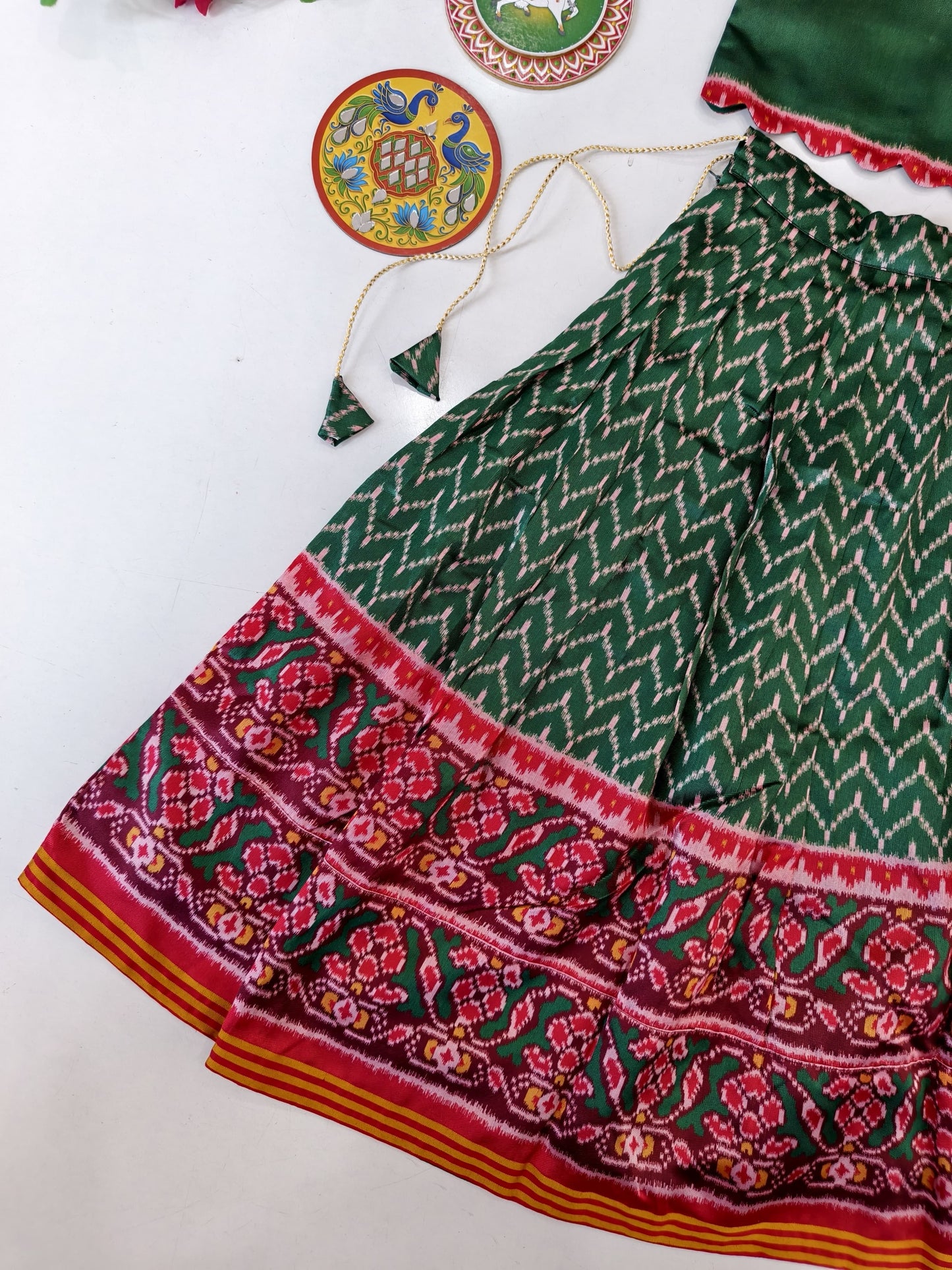 Patola silk blend cute kids skirts