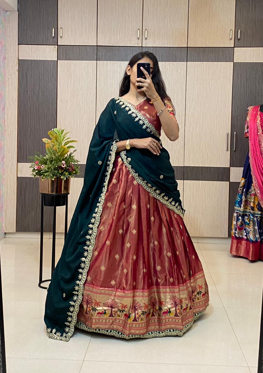 Paithani Lehenga with zari work