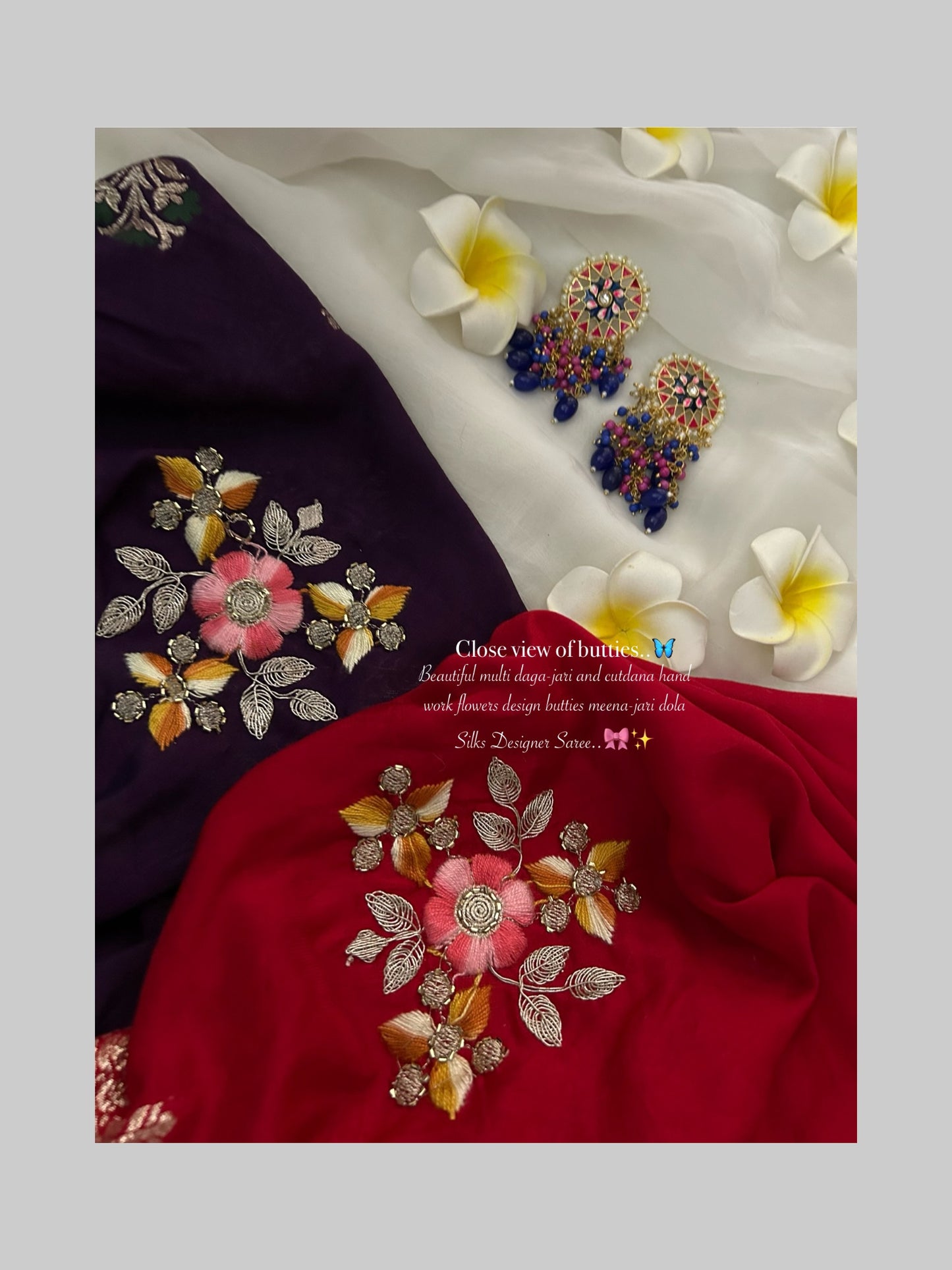 Budget cutdana hand work silk sarees